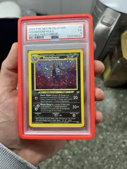 Pokemon Houndoom Neo Revelation Double Holo Error PSA 5 Swirl - Image 2