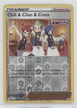 Chili & Cilan & Cress Reverse Foil Pokemon Sword & Shield Fusion Strike #227 - Image 1