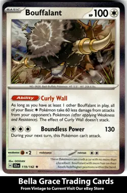 Bouffalant #119/142 SV07: Stellar Crown Pokemon Rare Holo - Image 1