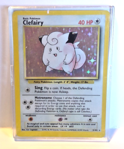 1999 Clefairy 5/102 Base Set Hologram Rare Pokemon in plastic since new - Image 1