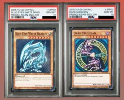 PSA 10 Blue Eyes White Dragon Dark Magician YuGiOh WCS 2015 Promo Asian English - Image 1