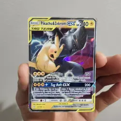 Pikachu & Zekrom GX 33/181 Sun & Moon Tag Team Pokemon Card - Image 1