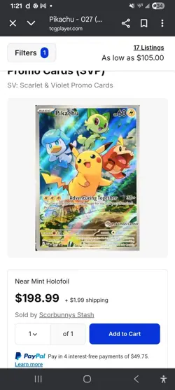 Pikachu - 027 (Pokemon Center Exclusive) 027 Sv: Scarlet & Violet Promo Cards Ho - Image 1