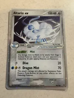 Altaria ex SWIRL 90/106 2005 EX Emerald Pokemon Card Nintendo Rare - Hp Creased - Image 1