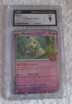 2024 Pokemon Trading Card CGC Graded Trick or Trade Booster 037/091 Holo Mimikyu - Image 1