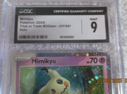 2024 Pokemon Trading Card CGC Graded Trick or Trade Booster 037/091 Holo Mimikyu - Image 2