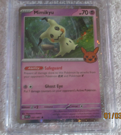 2024 Pokemon Trading Card CGC Graded Trick or Trade Booster 037/091 Holo Mimikyu - Image 3