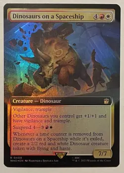 Dinosaurs on a Spaceship Extended Foil - Universes Beyond: Doctor Who MTG - Image 1