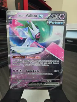 Pokemon TCG Card Iron Valiant Ex Paradox Rift Holo 089/182 Double Rare NM - Image 1