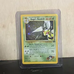 Koga’s Beedrill 9/132 Holo LP Gym Challenge Unlimited Pokemon tgc - Image 1
