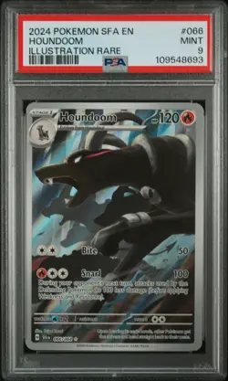 2024 POKEMON SFA EN-SHROUDED FABLE ILLUSTRATION RARE #066 HOUNDOOM PSA 9 - Image 1