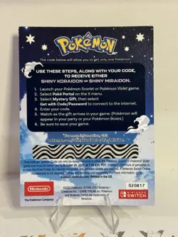 Pokemon Scarlet & Violet Shiny Koraidon Or Miraidon GameStop Exclusive Code - Image 2