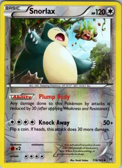 Snorlax 118/162 Uncommon - Pokemon TCG XY: BREAKthrough - Reverse Holo (NM) - Image 1