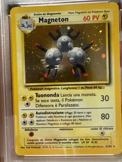 PSA 7 NM Near Mint Magneton HOLO ITALIAN Pokemon Base Set WOTC 2000 NICE SWIRL - Image 2