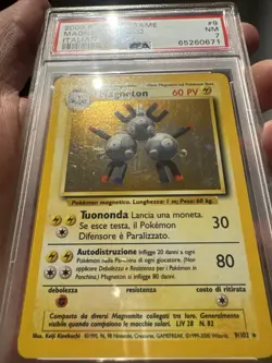 PSA 7 NM Near Mint Magneton HOLO ITALIAN Pokemon Base Set WOTC 2000 NICE SWIRL - Image 3