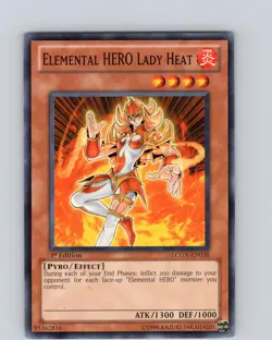 Yu-Gi-Oh TCG Elemental HERO Lady Heat LCGX-EN038 1st Edition Common Card NM - Image 1
