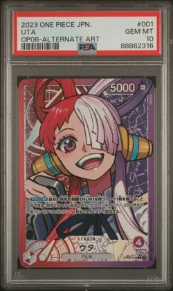 PSA 10 Uta OP06-001 Alt Art Leader Parallel ONE PIECE Card Japanese - Image 1