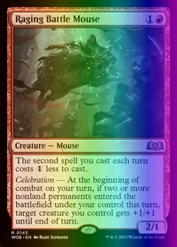 MTG Magic the Gathering Raging Battle Mouse (143/515) Wilds of Eldraine LP FOIL - Image 1