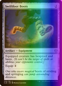 Swiftfoot Boots (339/1080) Commander Legends Battle for Baldur's Gate LP FOIL - Image 1
