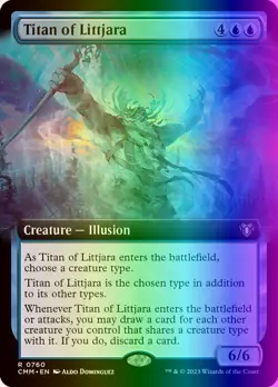 MTG Magic the Gathering Titan of Littjara (760/1173) Commander Masters LP FOIL - Image 1