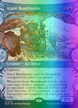 MTG Magic the Gathering Azure Beastbinder (302/427) Bloomburrow LP FOIL - Image 1