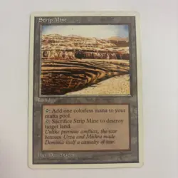 MTG Strip Mine LP English Fourth Edition 1995 White Border Land Destruction - Image 1