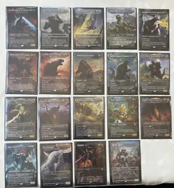 MTG Complete Set (19) Godzilla *Non-Foil* Box Toppers NM+ Dbl. Sleeved Free Ship - Image 1
