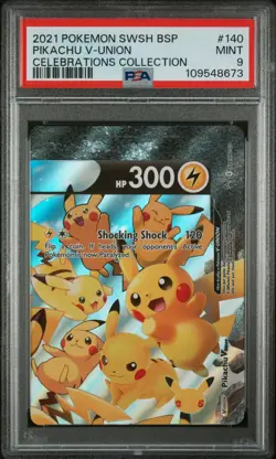 2021 POKEMON SWSH BLACK STAR PROMO CELEBRATIONS COLLECTION PIKACHU V-UNION PSA 9 - Image 1