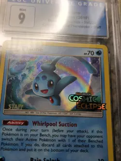 CGC 9 Phione SM220 STAFF PROMO-Black Star Promo Cosmic Eclipse-Pokemon-NM 5028 - Image 4
