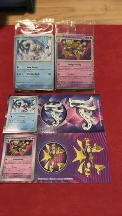 Pokemon Alakazam 82/167 & Chien-Pao 57/167 Cosmos Holo Sealed with stickers - Image 1