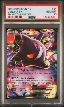 2014 Pokemon XY Gengar EX #34 Phantom Forces 34/119 GEM MINT PSA 10 - Image 1