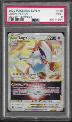 2022 POKEMON SWORD & SHIELD SILVER TEMPEST #139 LUGIA VSTAR PSA 9 - Image 1