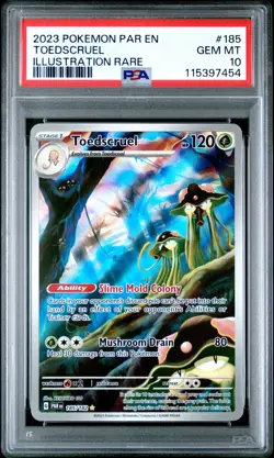 2023 POKEMON PAR EN-PARADOX RIFT ILLUSTRATION RARE #185 TOEDSCRUEL PSA 10 - Image 1