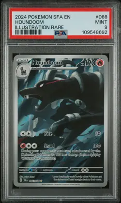 2024 POKEMON SFA EN-SHROUDED FABLE ILLUSTRATION RARE #066 HOUNDOOM PSA 9 - Image 1