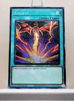 YUGIOH! Raigeki (Alternate Art) MP24-EN056 Prismatic Secret Rare 1st Edition NM - Image 1