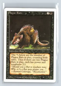 (2x) PLAGUE RATS - MTG Magic the Gathering Card - Revised - Common - Image 1