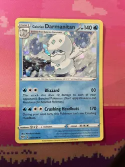 Pokemon Card Galarian Darmanitan Darkness Ablaze Cracked Ice 044/189 Near Mint - Image 1