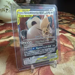 Pokemon TCG Eevee & Snorlax GX 120/181 Sun and Moon Team Up Tag Team Card NM OC - Image 2