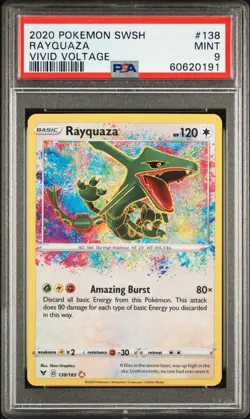2020 POKEMON SWORD & SHIELD VIVID VOLTAGE #138 RAYQUAZA PSA 9 - Image 1