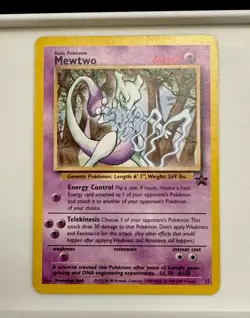 Vintage 1999 Pokemon WOTC Mewtwo 12 14 Mew 8 Black Star Promo 3 card set. FRESH! - Image 2