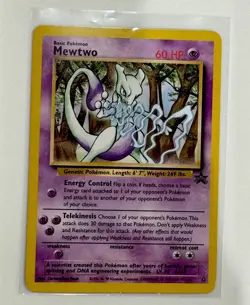 Vintage 1999 Pokemon WOTC Mewtwo 12 14 Mew 8 Black Star Promo 3 card set. FRESH! - Image 4