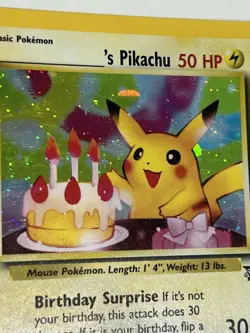 Pokemon Pikachu Birthday Black Star Promo Card #24 Holo Vintage Ungraded 1999 - Image 2