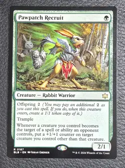 MTG #187 Pawpatch Recruit - Bloomburrow NM Magic Card - Image 1