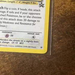 MEOWTH - #10 Black Star Promo - Holo - Pokemon Card - NM - Image 4