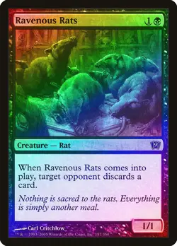 Ravenous Rats FOIL 9th Edition NM Black Common MAGIC GATHERING CARD ABUGames - Image 1