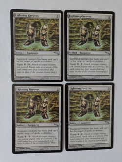 4 Lightning Greaves Mirrodin MTG NM Free shipping with tracking - Image 1