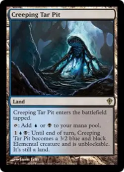 [1x] Creeping Tar Pit Near Mint, English Worldwake MTG Magic - Image 1