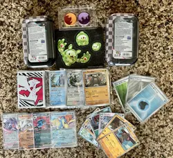 Pokemon Lot- 16 Booster Packs, 2 Booster Boxs, 2 Sealed Tins, 76 Singles & More! - Image 2