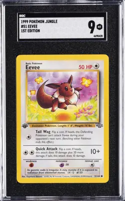 1999 POKEMON JUNGLE 1ST ED #51 EEVEE SGC 9 - Image 1