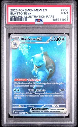 2023 POKEMON MEW EN-151 SPECIAL ILLUSTRATION RARE #200 BLASTOISE EX PSA 9 - Image 1